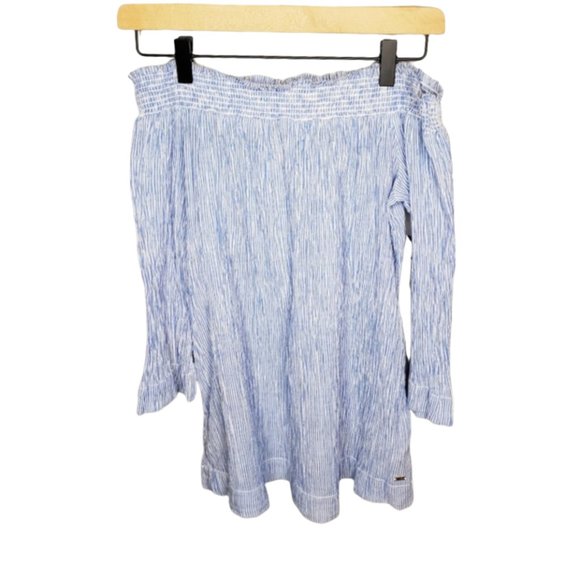 Tommy Hilfiger Tops - Tommy Hilfiger Seersucker Off the Shoulder Top XS